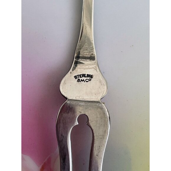 Vintage Canadian Souvenir Sterling Cocktail pickle Fork Enamel - Picture 6 of 12
